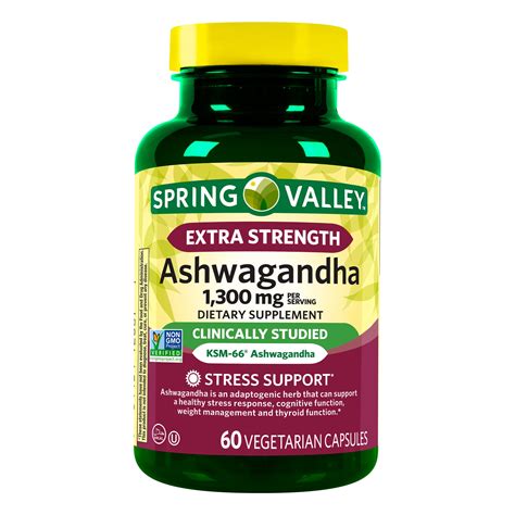ashwagandha capsules supplement dietary vitamins