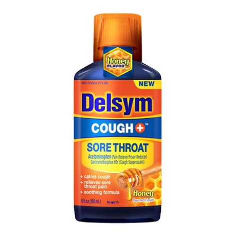 cough delsym sore liquid flavored