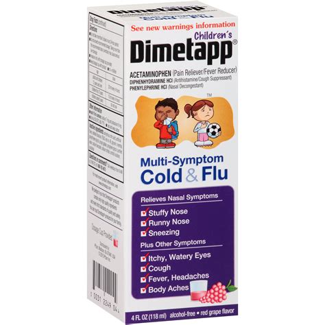 dimetapp flu symptom cough grape dm elixir equate