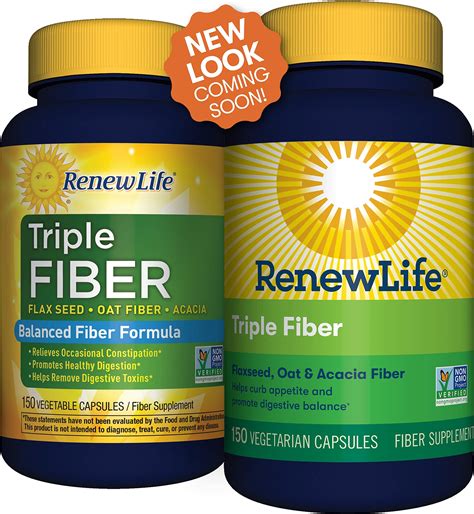 fiber dietary capsules supplement life renew triple vegetarian dairy soy adult health