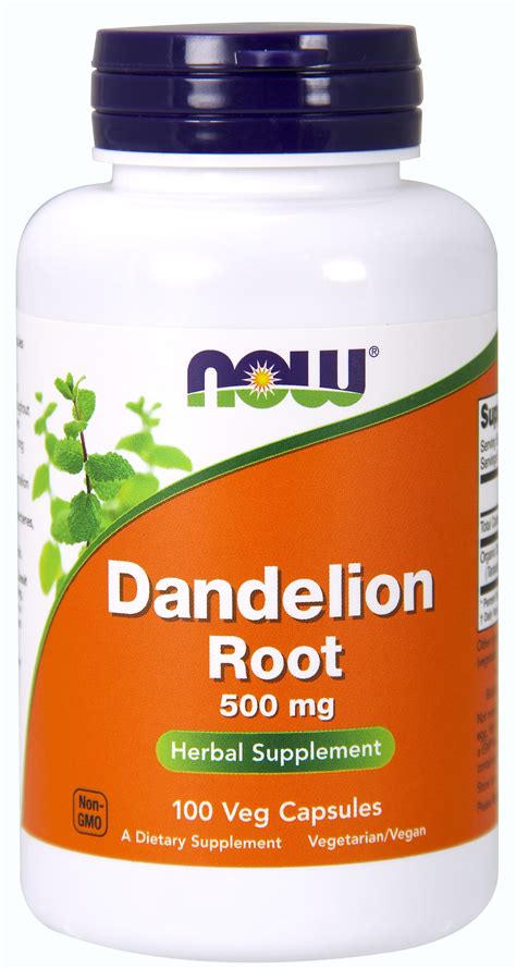 dandelion root 500mg taraxacum capsules vitamina officinale gymbeam vcaps