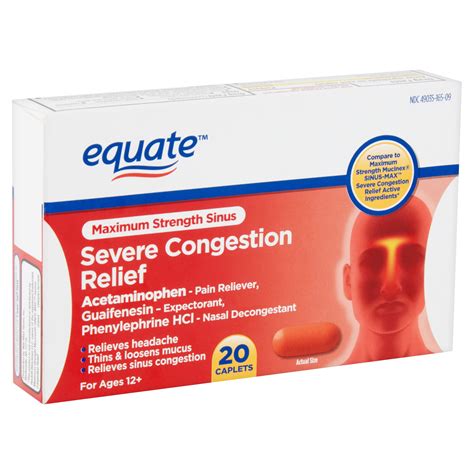 sinus congestion equate severe caplets