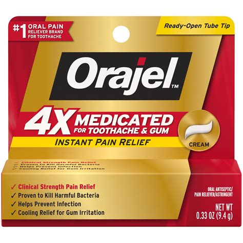 pain toothache orajel oral gum severe