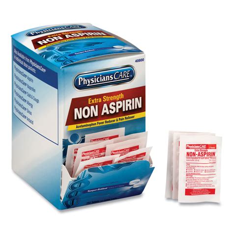 pain relievers medicines aspirin acetaminophen physicianscare bx packet pk