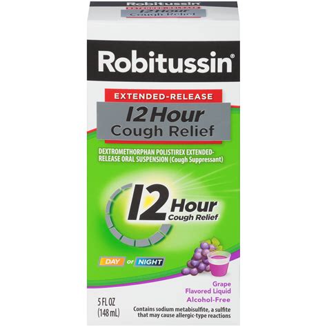 robitussin cough liquid hour grape extended relief walmart release flavored oz fl box