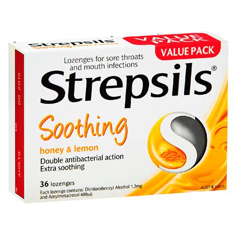 lozenges strepsils soothing 36s antibacterial sore caused flavour kill
