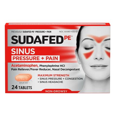 sudafed sinus tablets decongestant