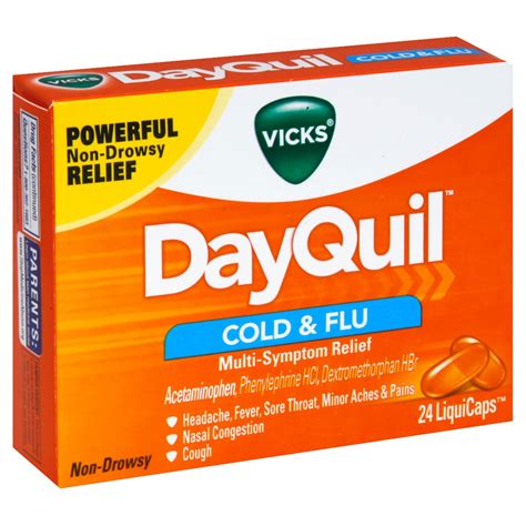 dayquil flu vicks liquicaps relief symptom quil allergy benadryl
